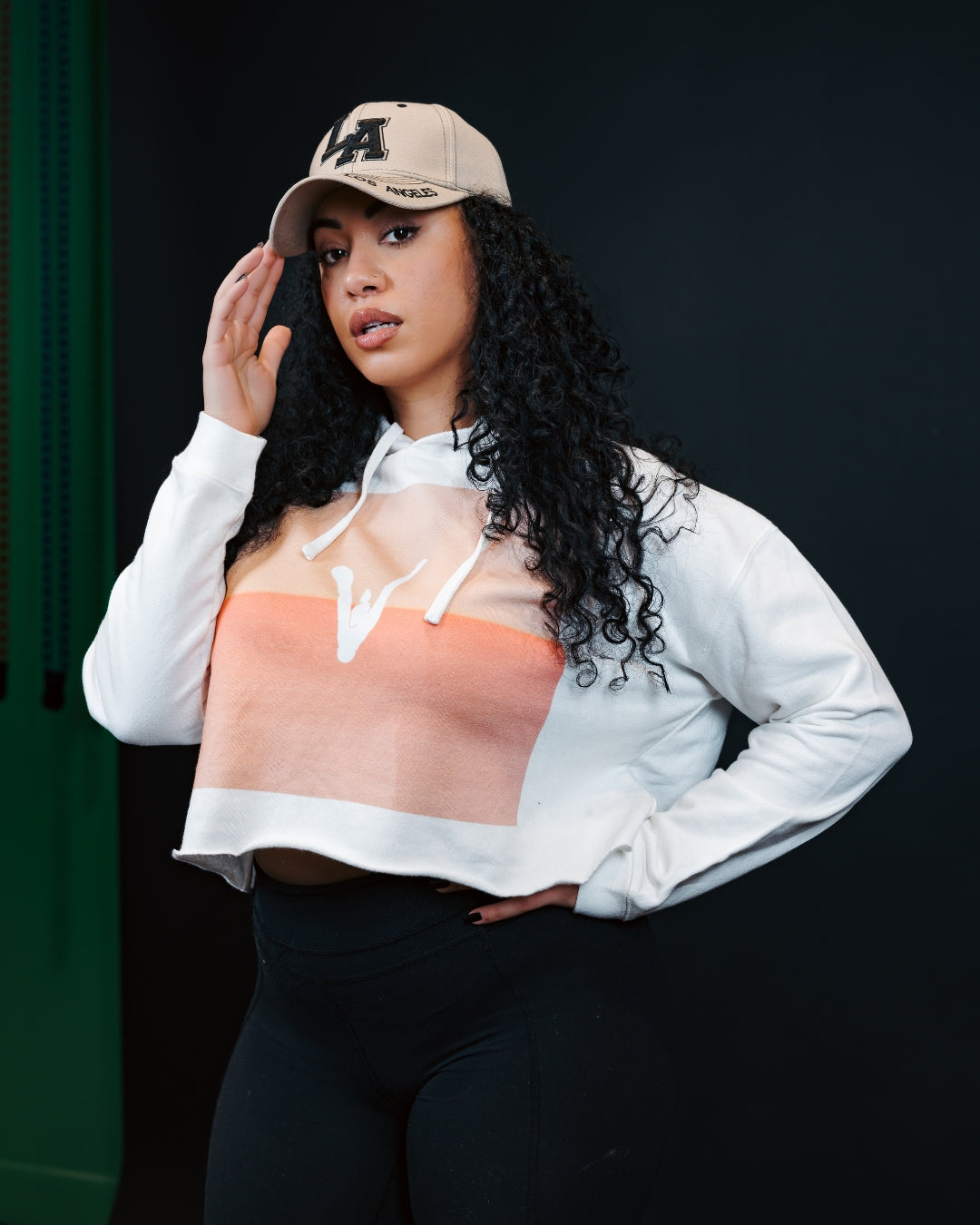 Crop Top White Hoodie (White Logo)